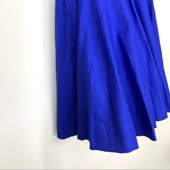 Bailey Blue Cobalt Belted Sleeveless A-Line Dress With Ruffle Bust Tule Underlay - Picture 4 of 16